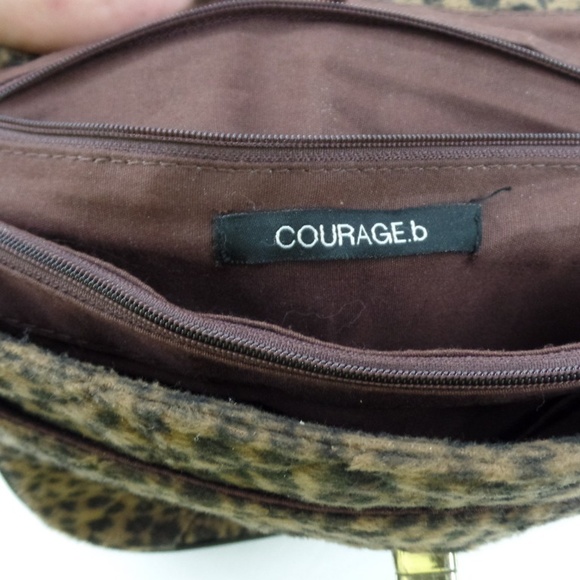 Courage b leopard print fuzzy purse - Picture 3 of 5
